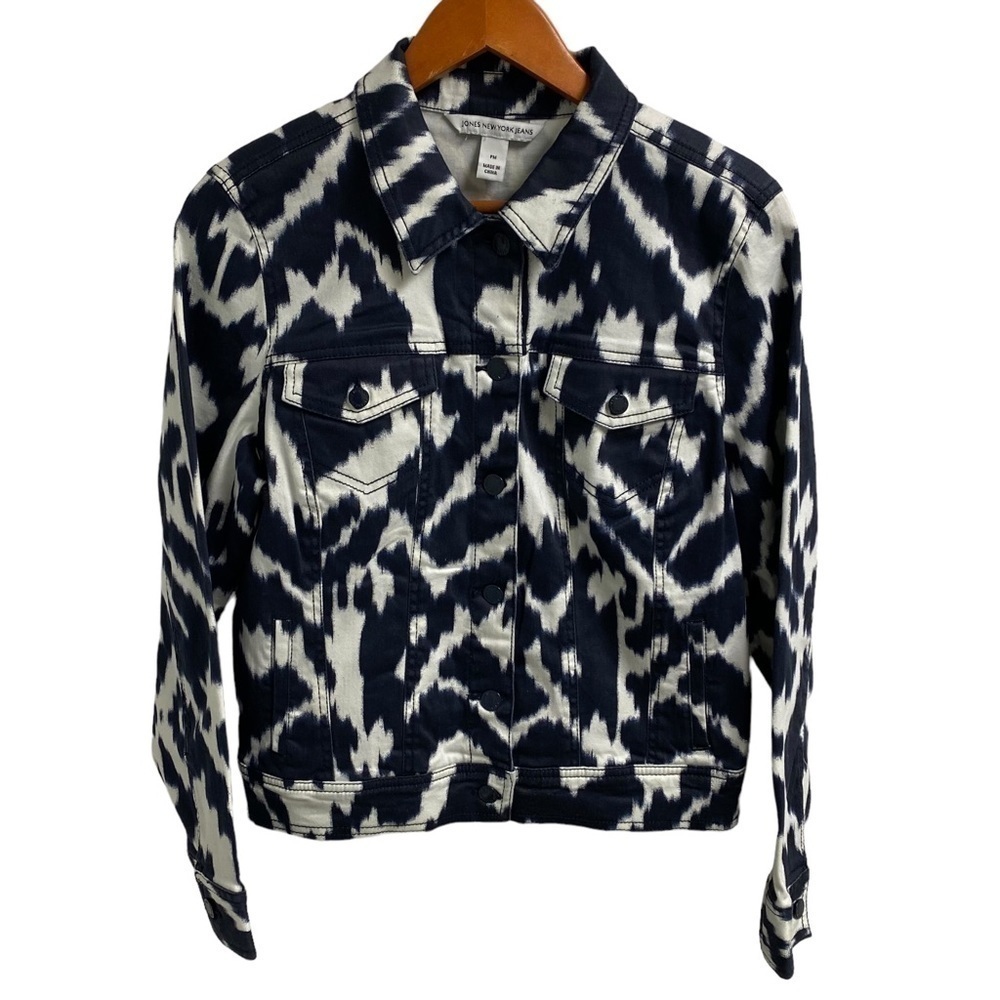 NWT Navy blue and white button down ladies jacket Jones New York PM